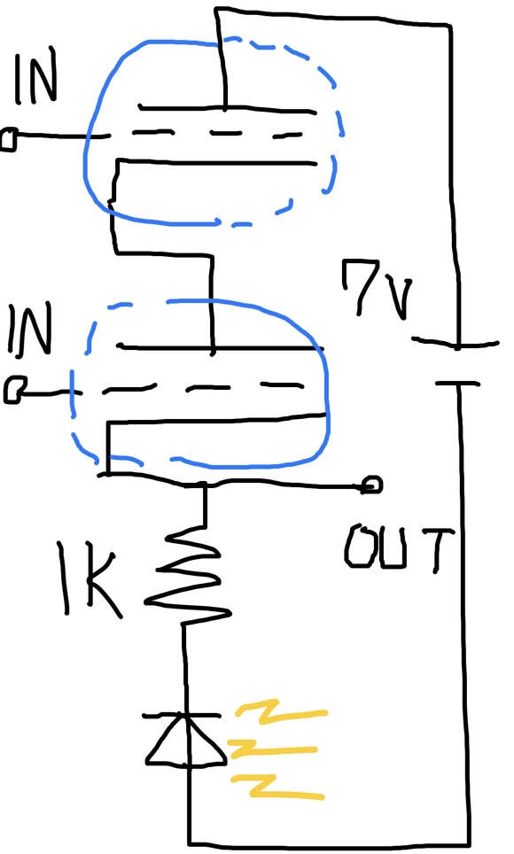 双三極管でAND回路を作ってみた